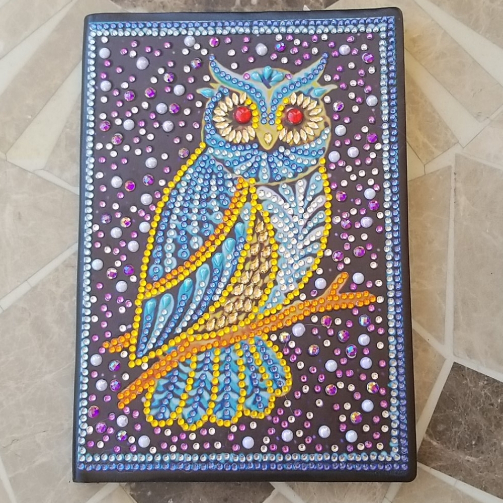 Jeweled Owl Soft Leather Notebook/journal NWOT